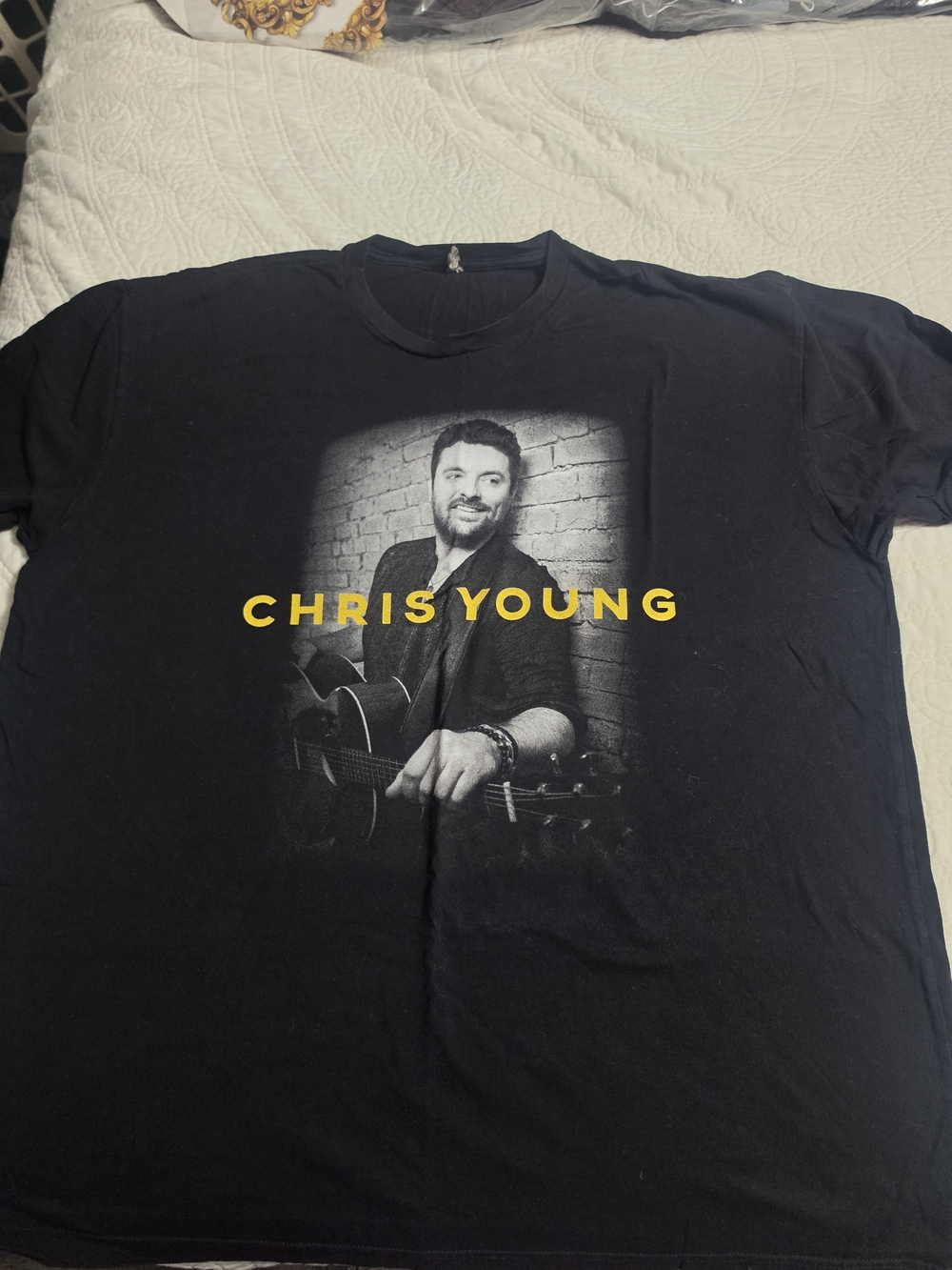 Chris Young Black Graphic Crewneck T‑Shirt